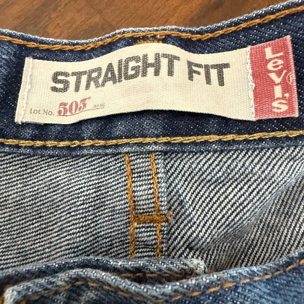 Levis 505 Straight Fit Mens Jeans 38x32 (42x32) Blue Denim 00505-0216